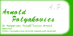 arnold polyakovics business card